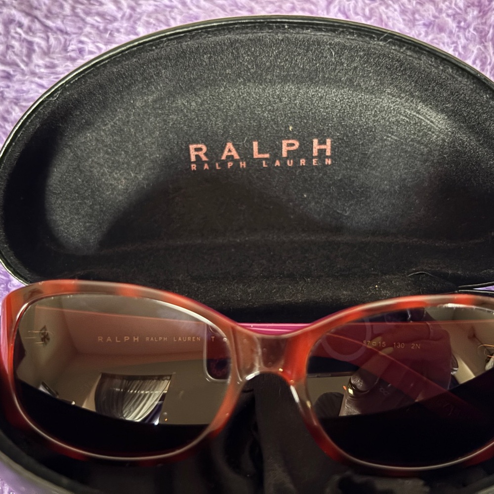 Ralph Lauren Red Sunglasses Bold Rectangular Design